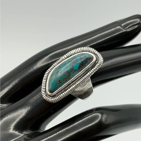 Vintage Silpada 925 Sterling Silver Auth Turquoise Ring |Size 7 | R3482 “Ripple” - Picture 13 of 16